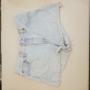 Levi Jean Shorts - 32 waste, washed denim